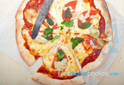 Italian Pizza Margherita Stock Photo