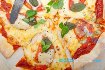 Italian Pizza Margherita Stock Photo