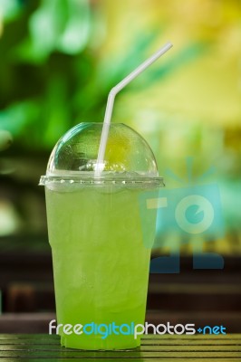 Italian Soda Kiwi Stock Photo