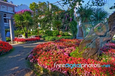 Italy Amalfi Coast And Ocean View Stock Photo