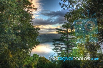 Italy Amalfi Coast And Ocean View Castel Gandolfo Stock Photo