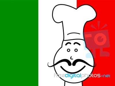 Italy Chef Represents Cooking In Kitchen And Chefs Stock Image