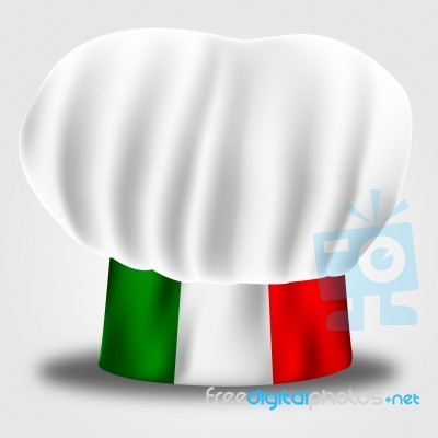 Italy Chef Shows Cooking In Kitchen And Catering Stock Image