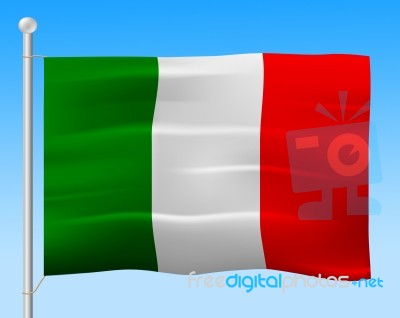 Italy Flag Means Italian Nationality And European Stock Image