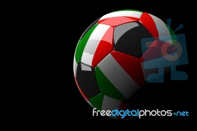 Italy Flag Soccer Ball Isolated Dark Background Stock Image