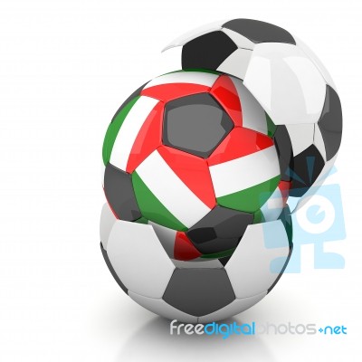 Italy Flag Soccer Ball Isolated Dark Background Stock Image