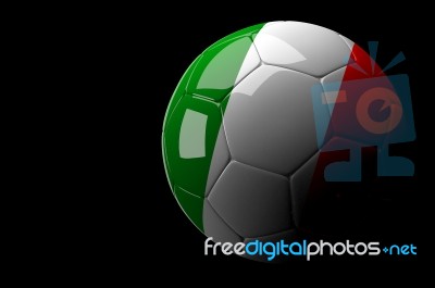 Italy Flag Soccer Ball Isolated Dark Background Stock Image