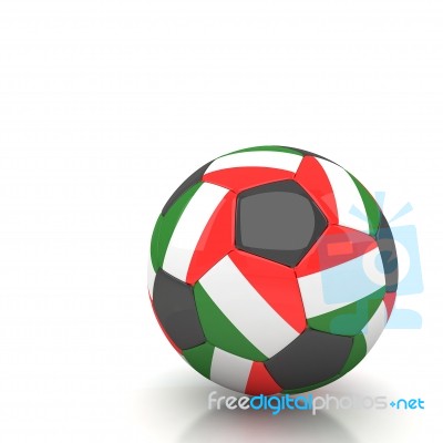 Italy Flag Soccer Ball Isolated Dark Background Stock Image