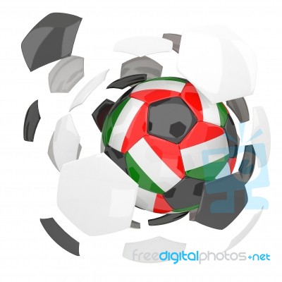 Italy Flag Soccer Ball Isolated Dark Background Stock Image