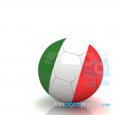 Italy Flag Soccer Ball Isolated White Background Stock Image