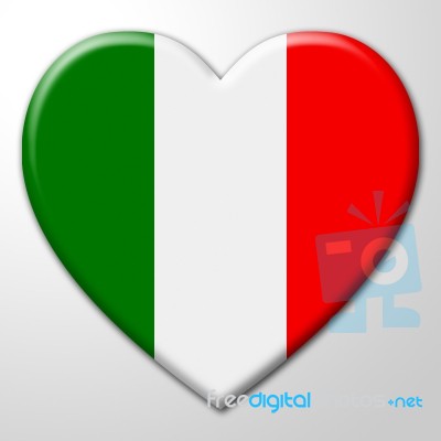 Italy Heart Indicates Valentines Day And Europe Stock Image