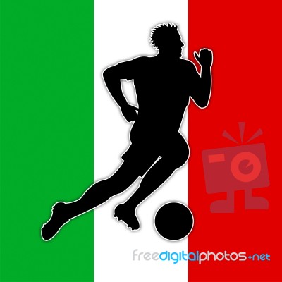 Italy Soccer Means National Flag And Euro Stock Image