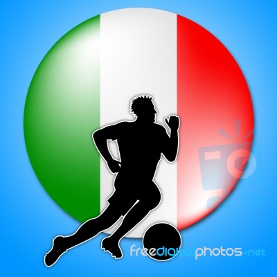 Italy Soccer Means National Flag And European Stock Image