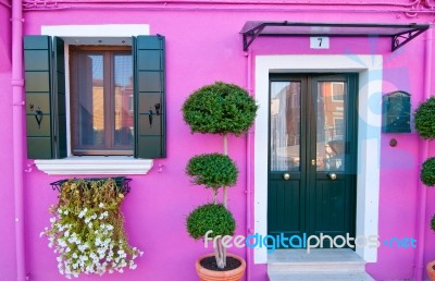 Italy Venice Burano Island Stock Photo