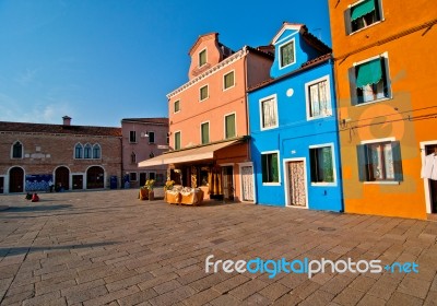 Italy Venice Burano Island Stock Photo