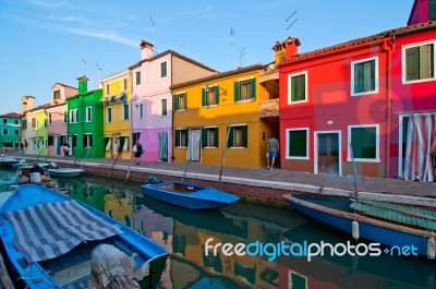 Italy Venice Burano Island Stock Photo