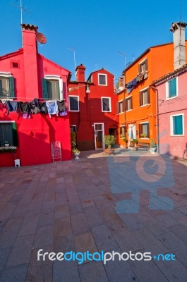 Italy Venice Burano Island Stock Photo