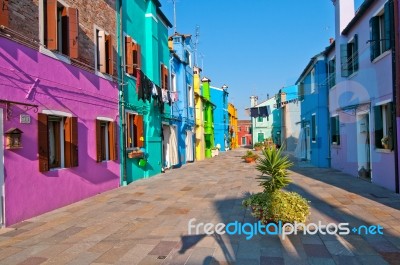 Italy Venice Burano Island Stock Photo