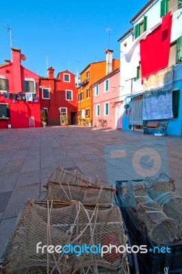 Italy Venice Burano Island Stock Photo