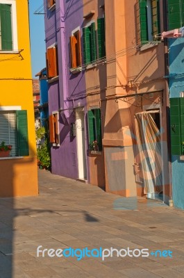 Italy Venice Burano Island Stock Photo