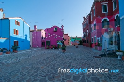 Italy Venice Burano Island Stock Photo