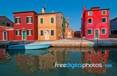 Italy Venice Burano Island Stock Photo