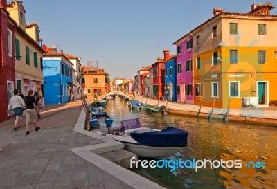 Italy Venice Burano Island Stock Photo