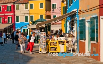 Italy Venice Burano Island Stock Photo