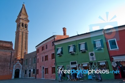 Italy Venice Burano Island Stock Photo