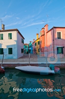 Italy Venice Burano Island Stock Photo