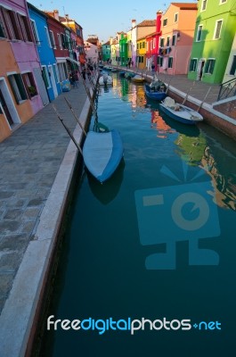 Italy Venice Burano Island Stock Photo