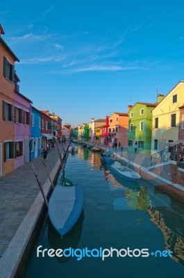 Italy Venice Burano Island Stock Photo