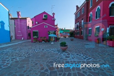 Italy Venice Burano Island Stock Photo