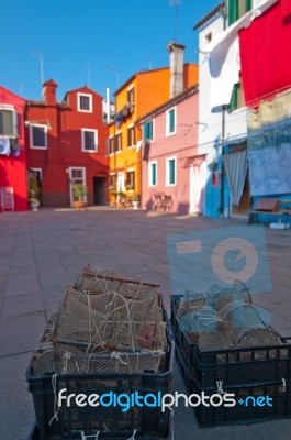 Italy Venice Burano Island Stock Photo