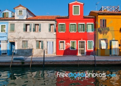 Italy Venice Burano Island Stock Photo