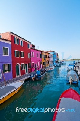 Italy Venice Burano Island Stock Photo