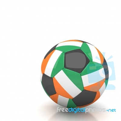 Ivory Coast Flag Soccer Ball Isolated White Background Stock Image