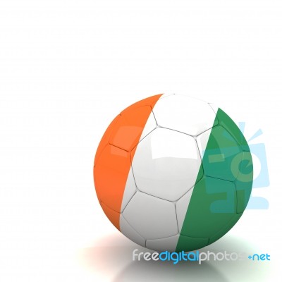 Ivory Coast Flag Soccer Ball Isolated White Background Stock Image