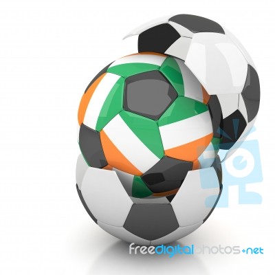 Ivory Coast Flag Soccer Ball Isolated White Background Stock Image