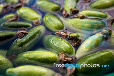 Ivy Gourd Soaking In Water Stock Photo