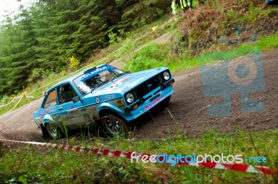 J. Coleman Driving Ford Escort Stock Photo