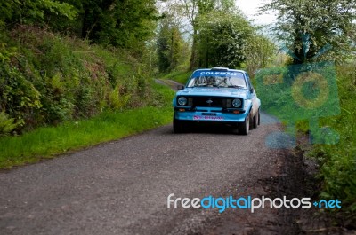 J. Coleman Driving Ford Escort Stock Photo