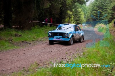 J. Coleman Driving Ford Escort Stock Photo