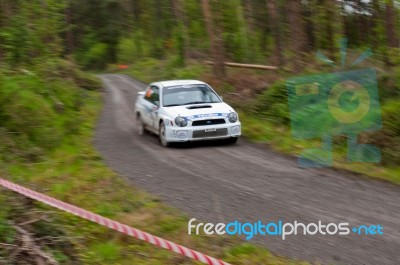 J. Connors Driving Subaru Impreza Stock Photo