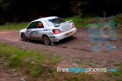 J. Connors Driving Subaru Impreza Stock Photo