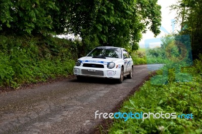 J. Connors Driving Subaru Impreza Stock Photo