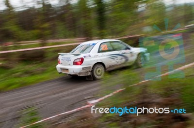 J. Connors Driving Subaru Impreza Stock Photo