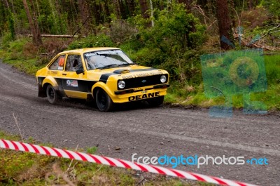 J. Deane Driving Ford Escort Stock Photo