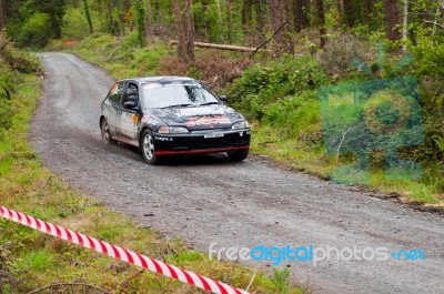 J. Lowery Driving Honda Civic Stock Photo