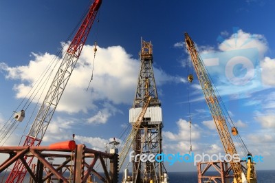 Jack Up Offshore Drilling Rig Stock Photo